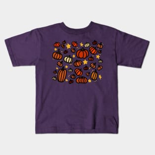 Pumpkins and Stars Autumn/Halloween Pattern Kids T-Shirt